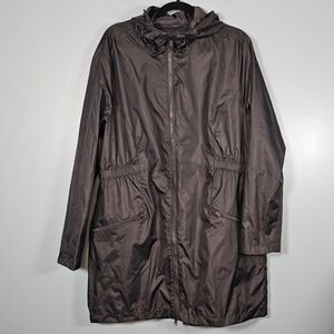 Kirkland Signature Women's Black Lightweight Hooded Rain Jacket Size XL